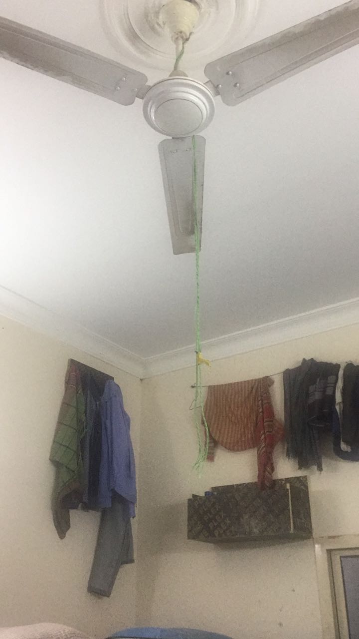 Local News Expat Found Hanging In Ma Ameer Labour Camp The Room Where Mr Ar Was Found Hanging From A Ceiling Fan