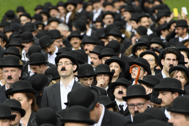 Image result for Charlie Chaplin fans set a world record