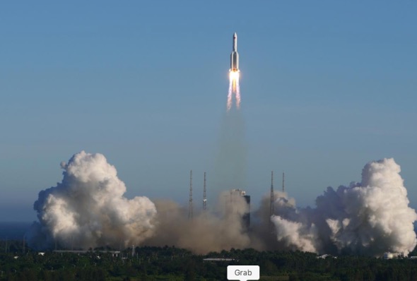 The Long March 5B carrier rocket takes off from Wenchang Space Launch Center in Wenchang Hainan Province China