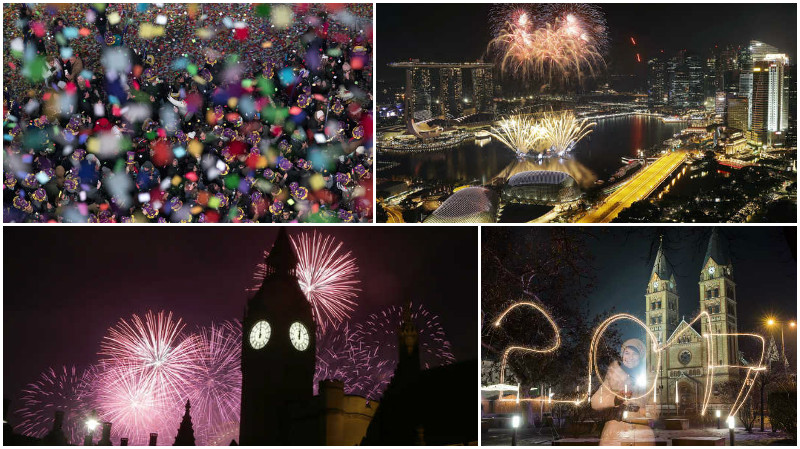 World News: In Pictures: People around the world ring in 2017