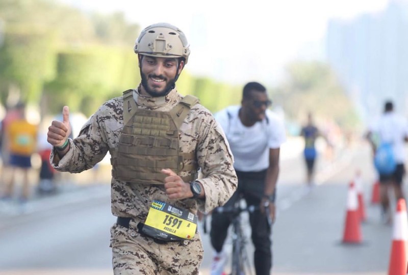 Bahrain News Bahraini runs entire marathon in full military uniform to