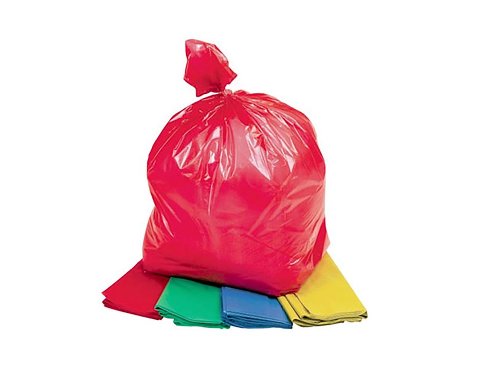 Waste, Red Garbage Bag Plastic with Concept the Color of Red