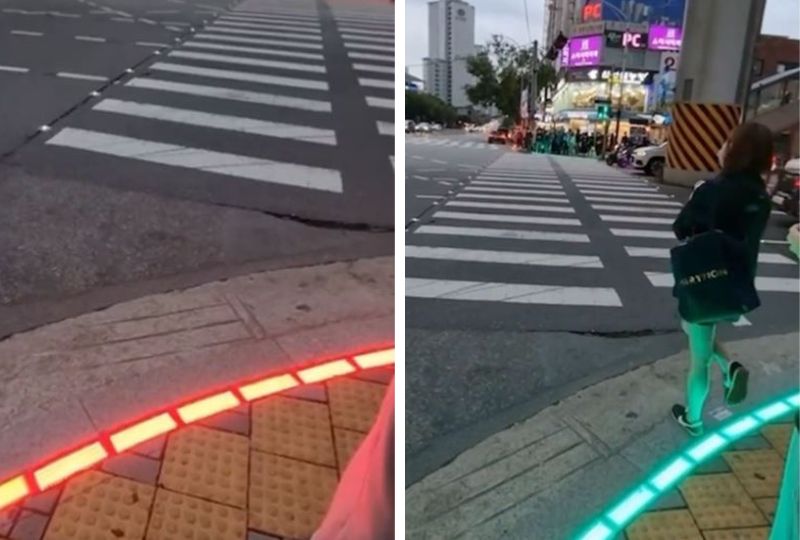 OMG VIDEO South Korea installs traffic lights on ground for phone