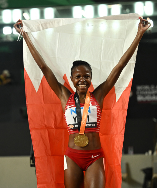 Bahrain's Yavi wins women's 3,000 steeplechase with last-lap surge