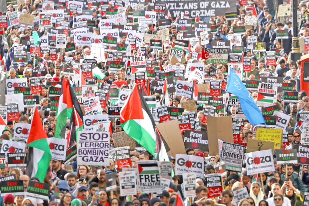 World News: 100,000 protesters join pro-Palestinian rally across London