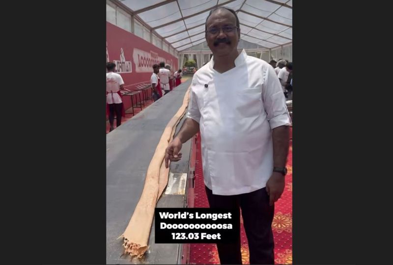OMG 123footlong dosa cooked by Indian company breaks Guinness World