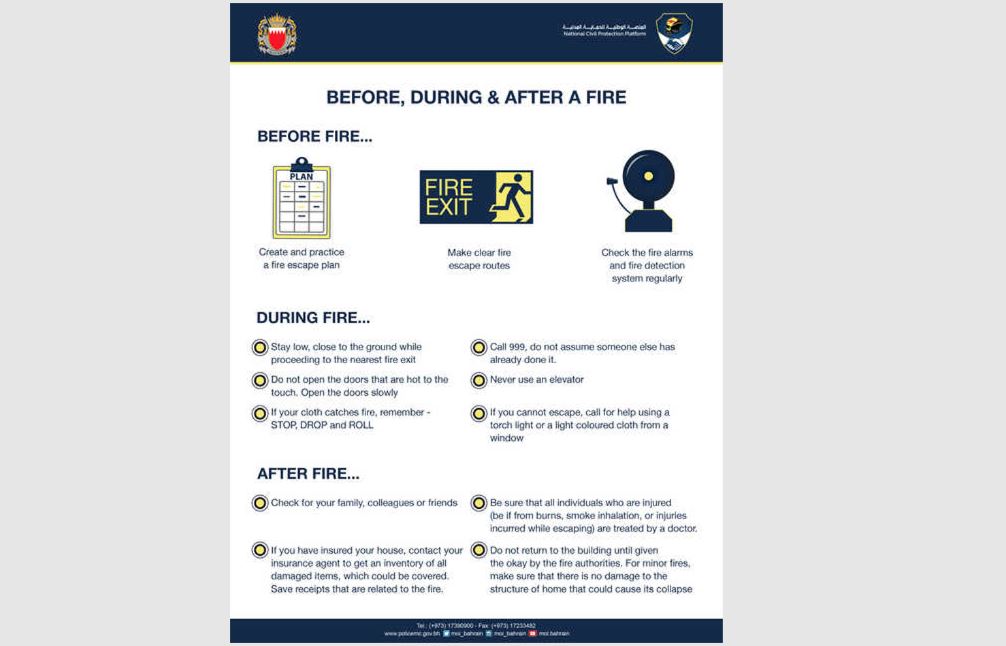 Bahrain News: New guidelines issued for fire prevention and safety