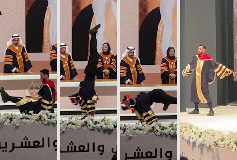 Graduation Uob Bahrain News: UoB student's graduation stunt goes viral!