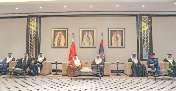 HRH the Crown Prince and Prime Minister with the Interior Minister and other officials during the Iftar banquet