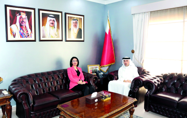 <p>Capital Governor Shaikh Rashid bin Abdulrahman Al Khalifa received Tunisian Embassy Charg&eacute; d&rsquo;Affaires Mona Al Maaloul at the governorate building.</p>
<p>The governor praised the deep-rooted fraternal relations between Bahrain and Tunisia, which reflects the leaderships of both countries&rsquo; keenness to enhance joint co-operation and push it to broader horizons.</p>
<p>He also commended the efforts made by Ms Al Maaloul to support and strengthen bilateral relations.</p>