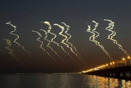 Iranian rocket fire witnessed by people in Kuwait...