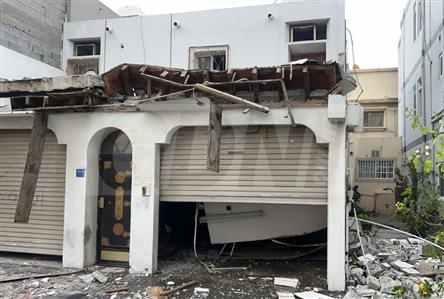 Lucky escape for family as garage roof collapses...