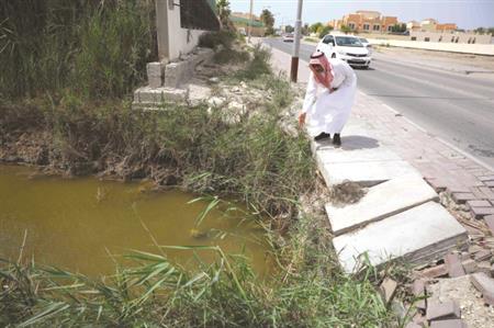 Open channels secured with concrete barriers...