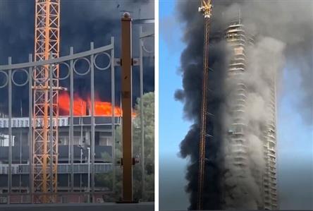 Fire breaks out at under-construction building...