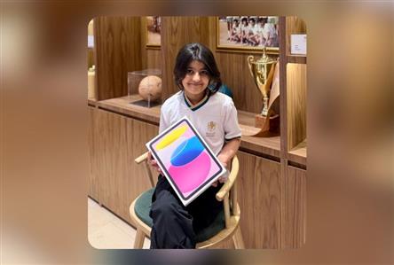 Young Saudi girl hit by stray ball walks away...