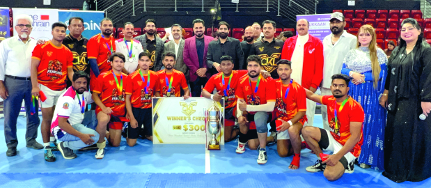Winners with officials following the awarding