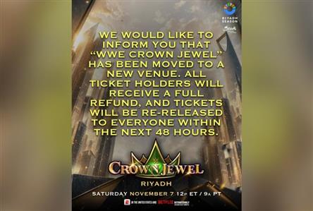 WWE Crown Jewel event in Saudi Arabia moved...